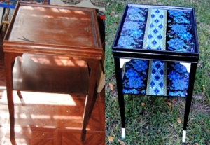 peacock table before and after