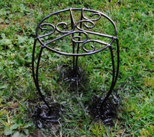 Spray painted metal plant stand
